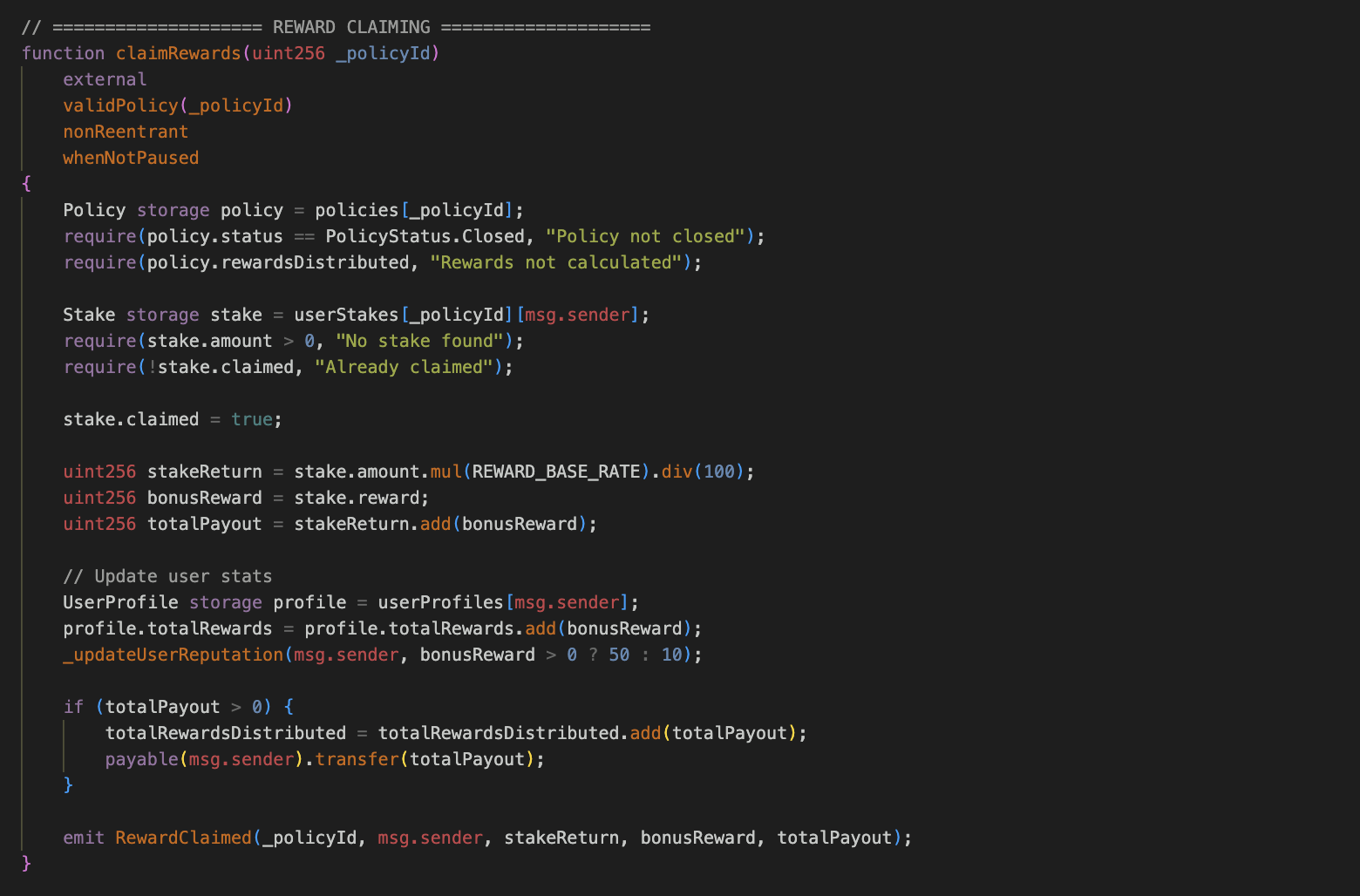 리워드 수령 코드 예시