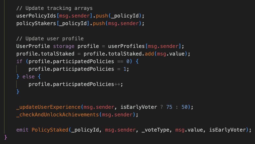스테이킹 코드 예시 2
